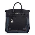 Limited Edition HAC Western Birkin 40 Bag Runway Embroidered Black Togo Leather with Palladium Hardware