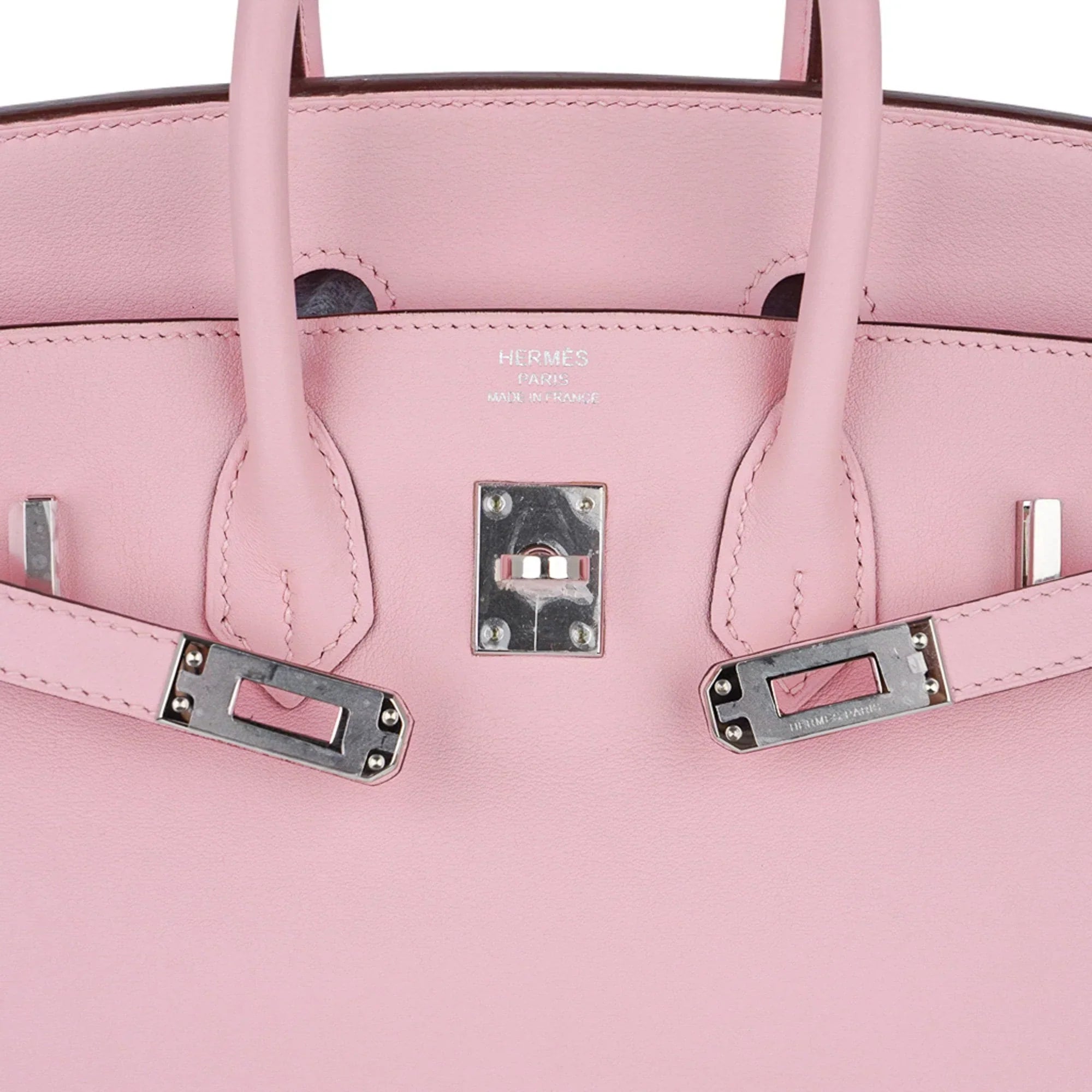 Birkin 25 Bag Rose Sakura Palladium Hardware Rare