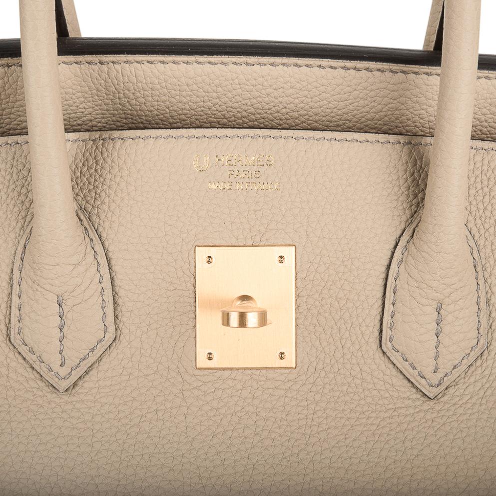Birkin 35 HSS Bi-Color Bag Trench / Rose Jaipur Brushed Gold Hardware