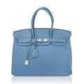 Birkin 35 Bag Blue Jean Togo Leather with Palladium Hardware