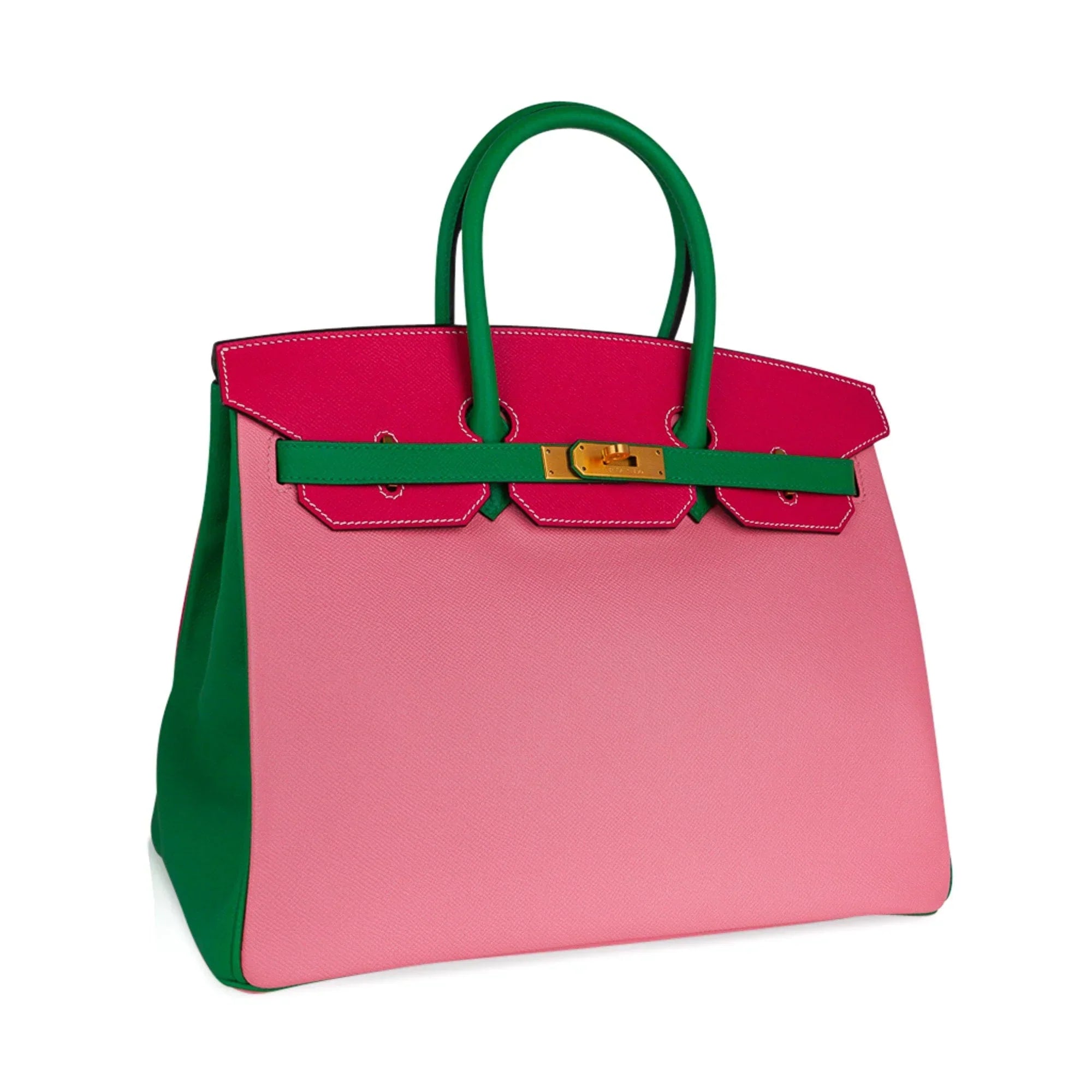 Birkin 35 HSS Bag Rose Confetti/Rose Tyrien/Bamboo Brushed Gold Hardware