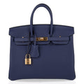 Birkin 25 Bag Blue Encre Gold Hardware Togo Leather