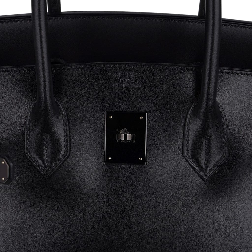 Birkin 35 Bag So Black Box Leather Limited Edition Very Rare