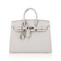 Birkin Sellier 25 Bag Gris Pale Epsom Leather with Palladium Hardware
