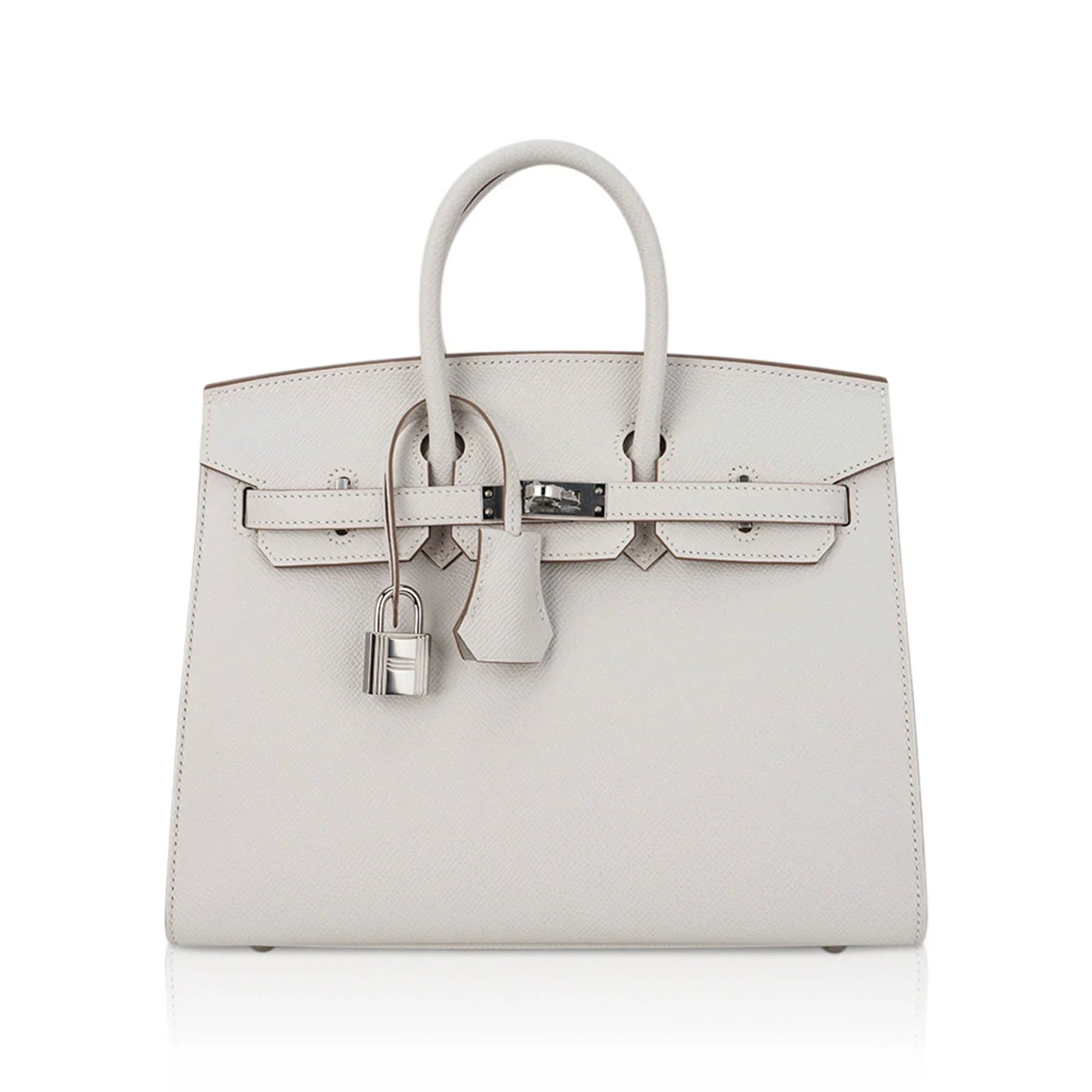 Birkin Sellier 25 Bag Gris Pale Epsom Leather with Palladium Hardware