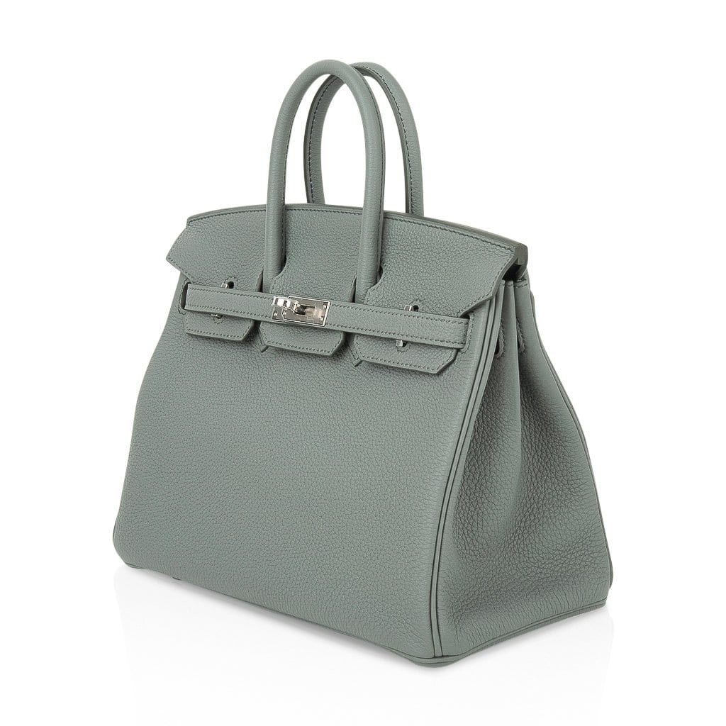Birkin 25 Bag Vert Amande Togo Palladium Hardware
