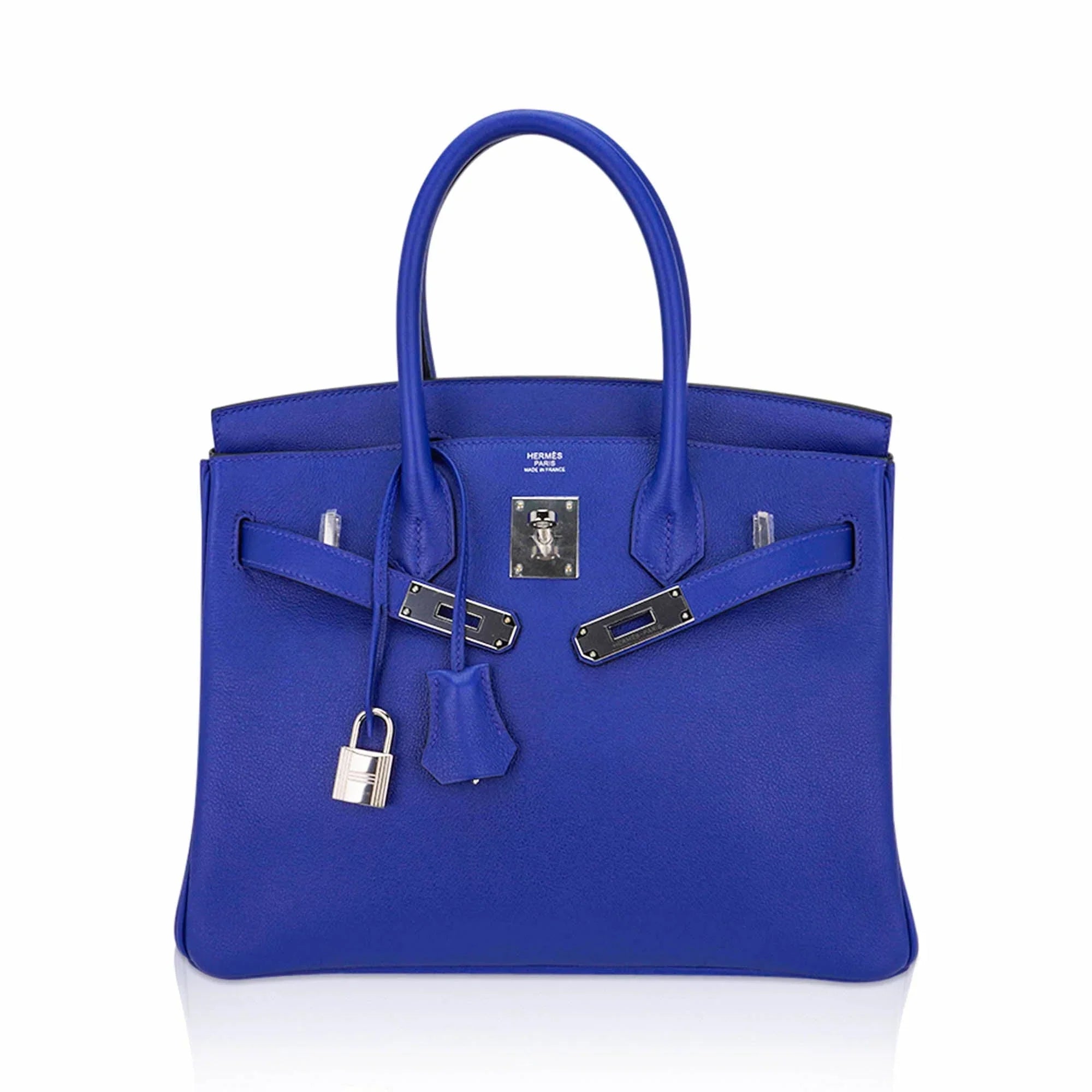 Birkin 30 Bag Blue Electric Novillo Leather with Palladium Hardware