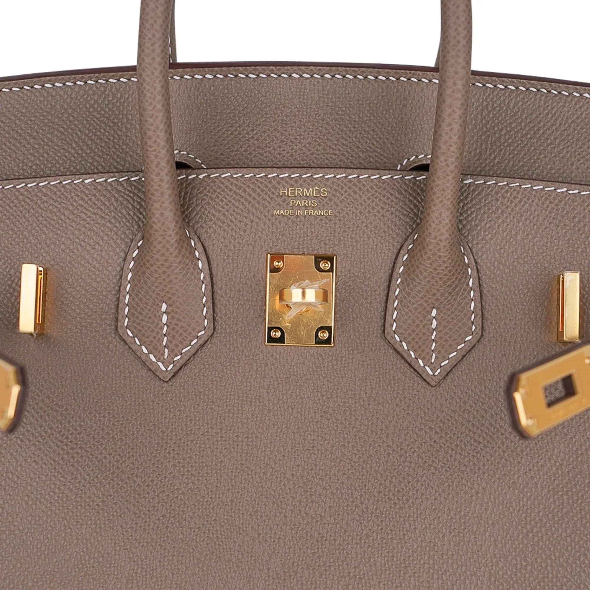 Birkin Sellier 25 Etoupe Gold Hardware Epsom Leather New w/Box