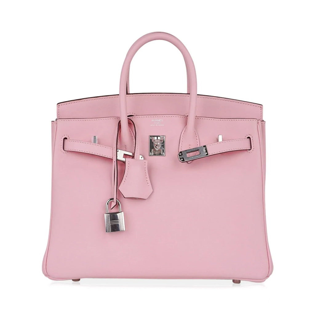 Birkin 25 Bag Rose Sakura Palladium Hardware Rare