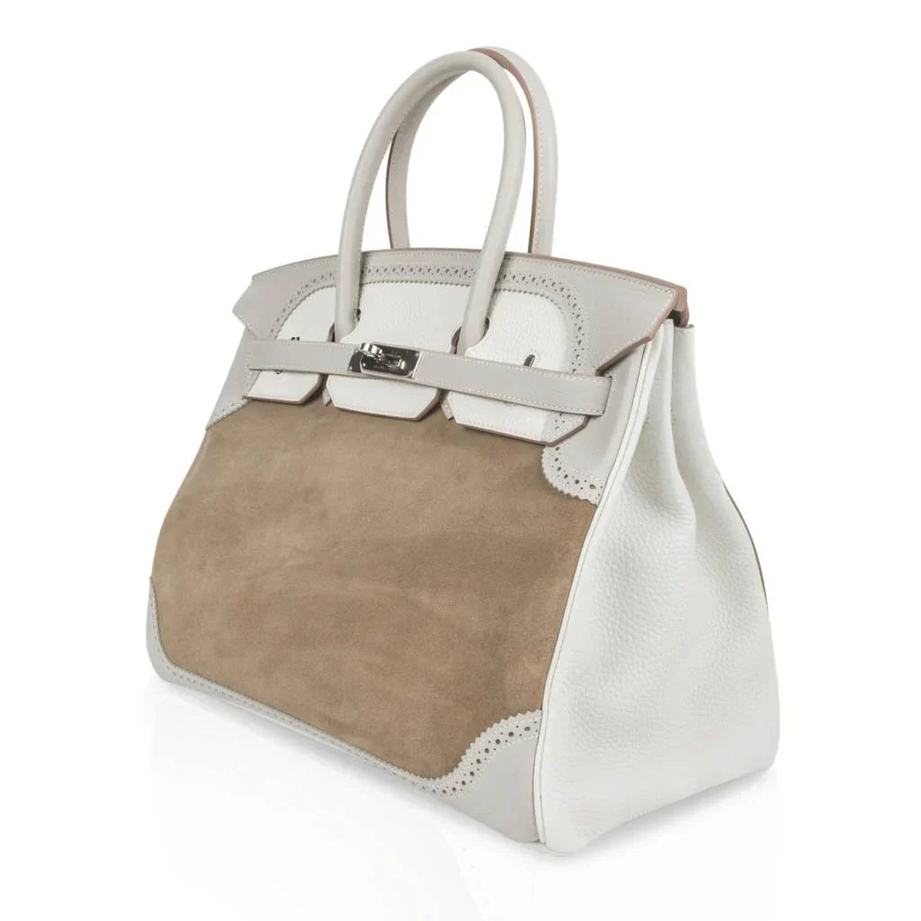 Birkin 35 Bag Grizzly Ghillies Gris Perle Gris Caillou Colour Limited Edition Rare