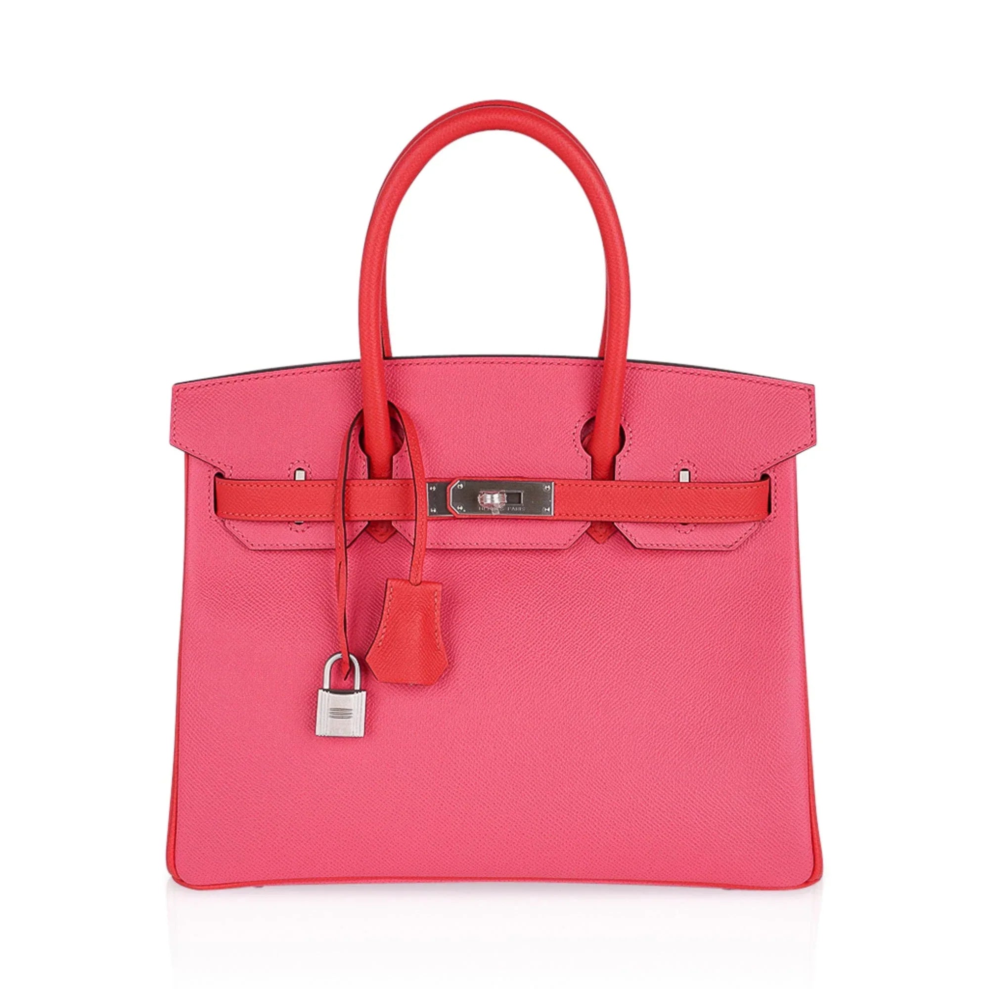 Special Order HSS Birkin 30 Bag Rose Azalee & Rose Jaipur Epsom with Brushed Palladium Hardware