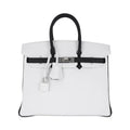 Birkin HSS 25 Bag White w/ Black Brushed Palladium Hardware