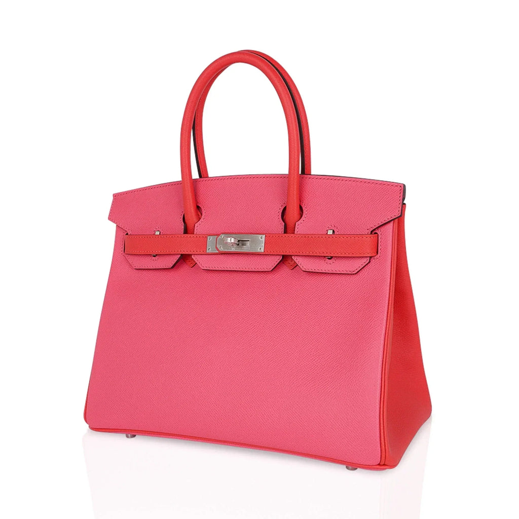 Special Order HSS Birkin 30 Bag Rose Azalee & Rose Jaipur Epsom with Brushed Palladium Hardware