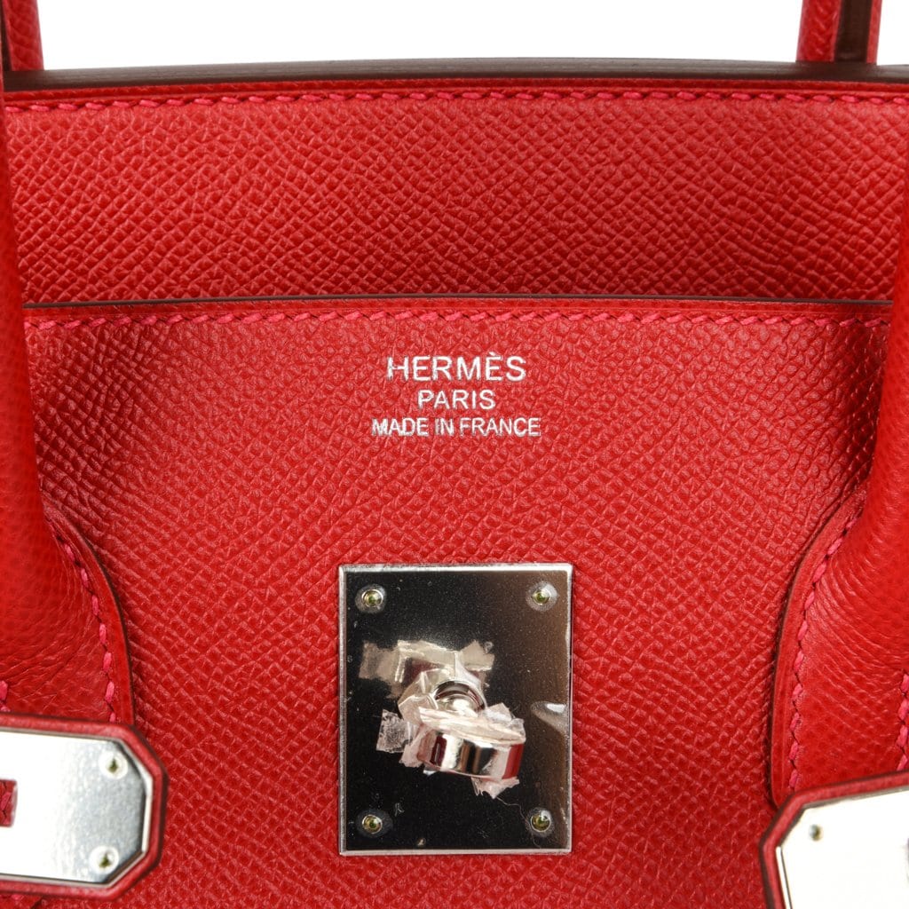 Birkin 35 Bag Rouge Casaque Lipstick Red Epsom Palladium new