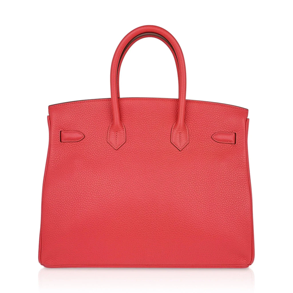 Birkin 35 Bag Rose Jaipur Clemence Leather with Palladium Hardware
