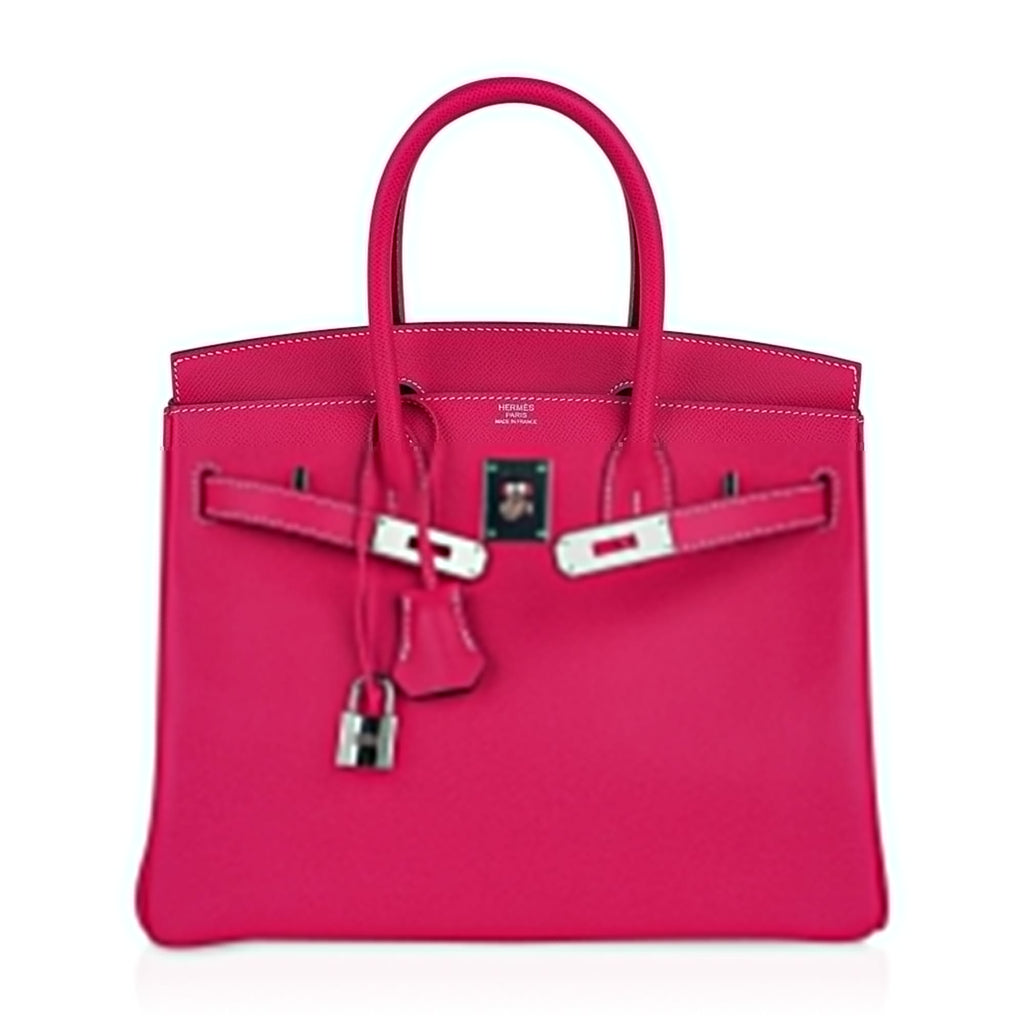 Birkin 30 Bag Rose Tyrien Candy Epsom Limited Edition Palladium