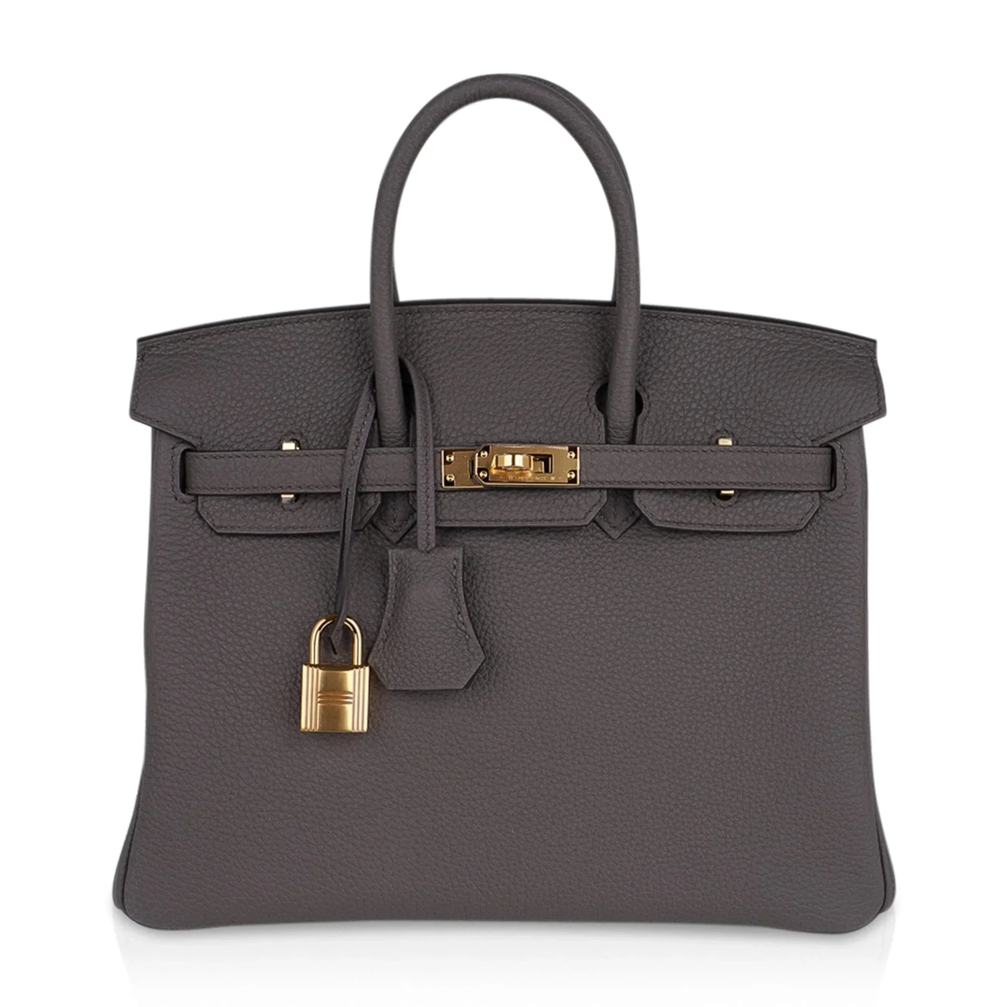 Birkin 25 Bag Etain Gold Hardware Togo Leather New w/Box