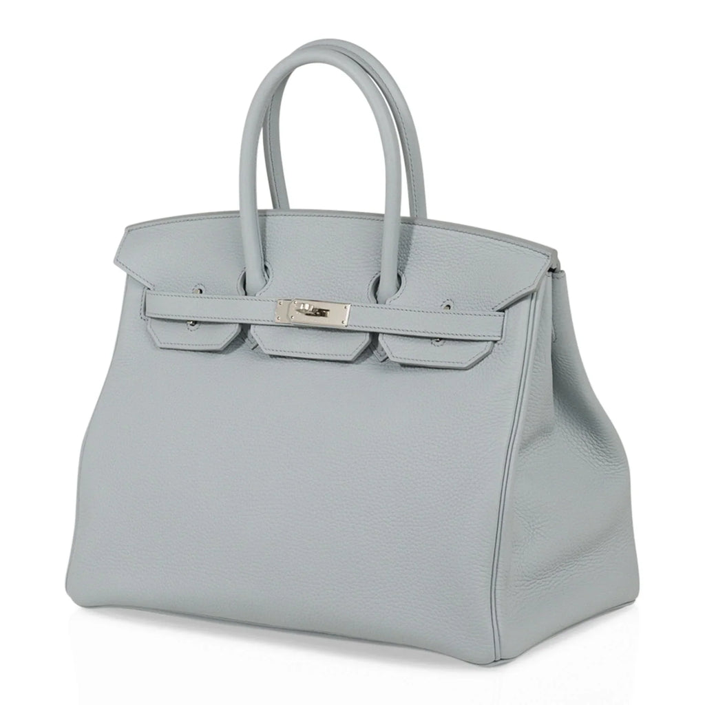 Birkin 35 Bag Blue Bleu Pale Togo Palladium Hardware