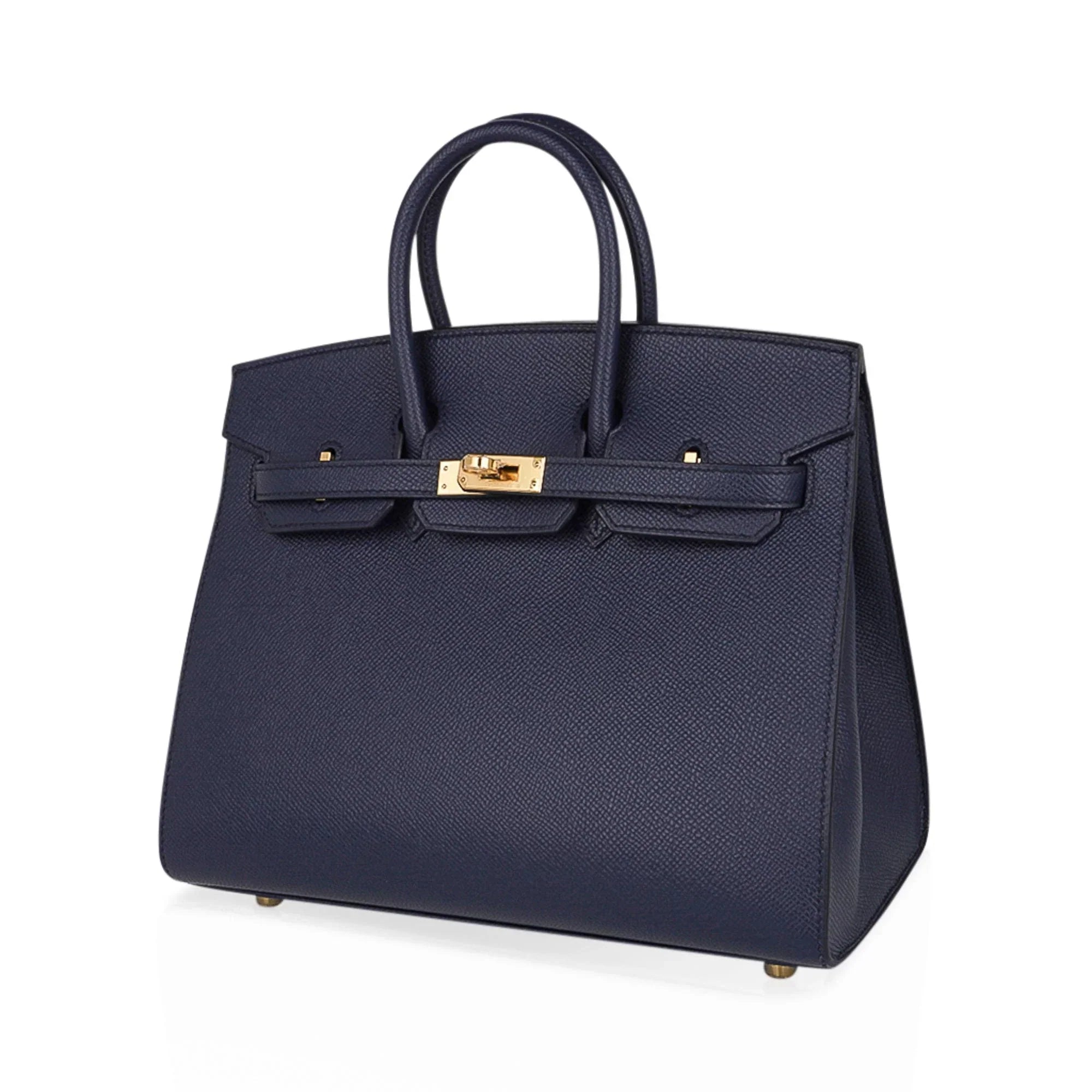 Birkin 25 Sellier Bag Bleu Indigo Gold Hardware Epsom Leather New w/Box
