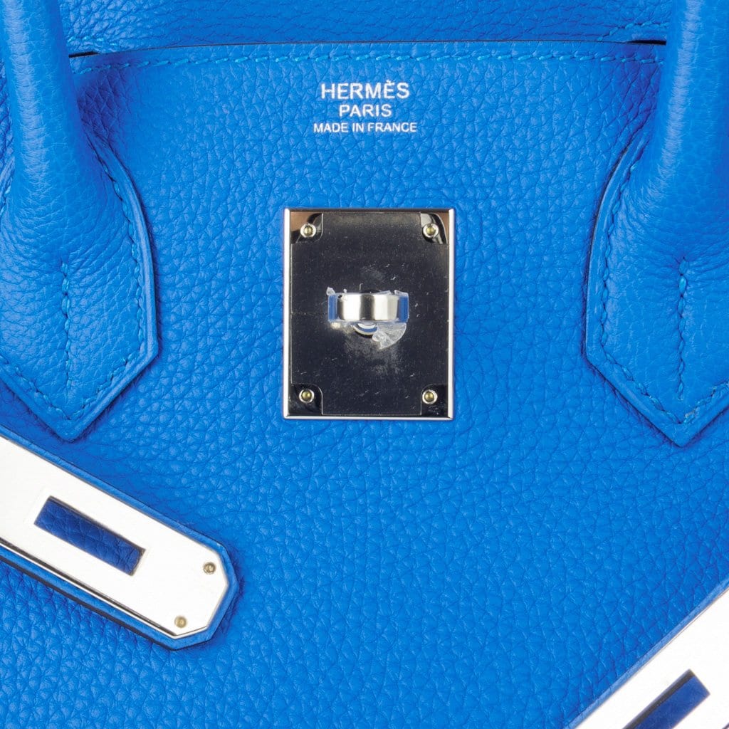 Verso Birkin 30 Bag Blue Zanzibar & Malachite Togo Leather with Palladium Hardware