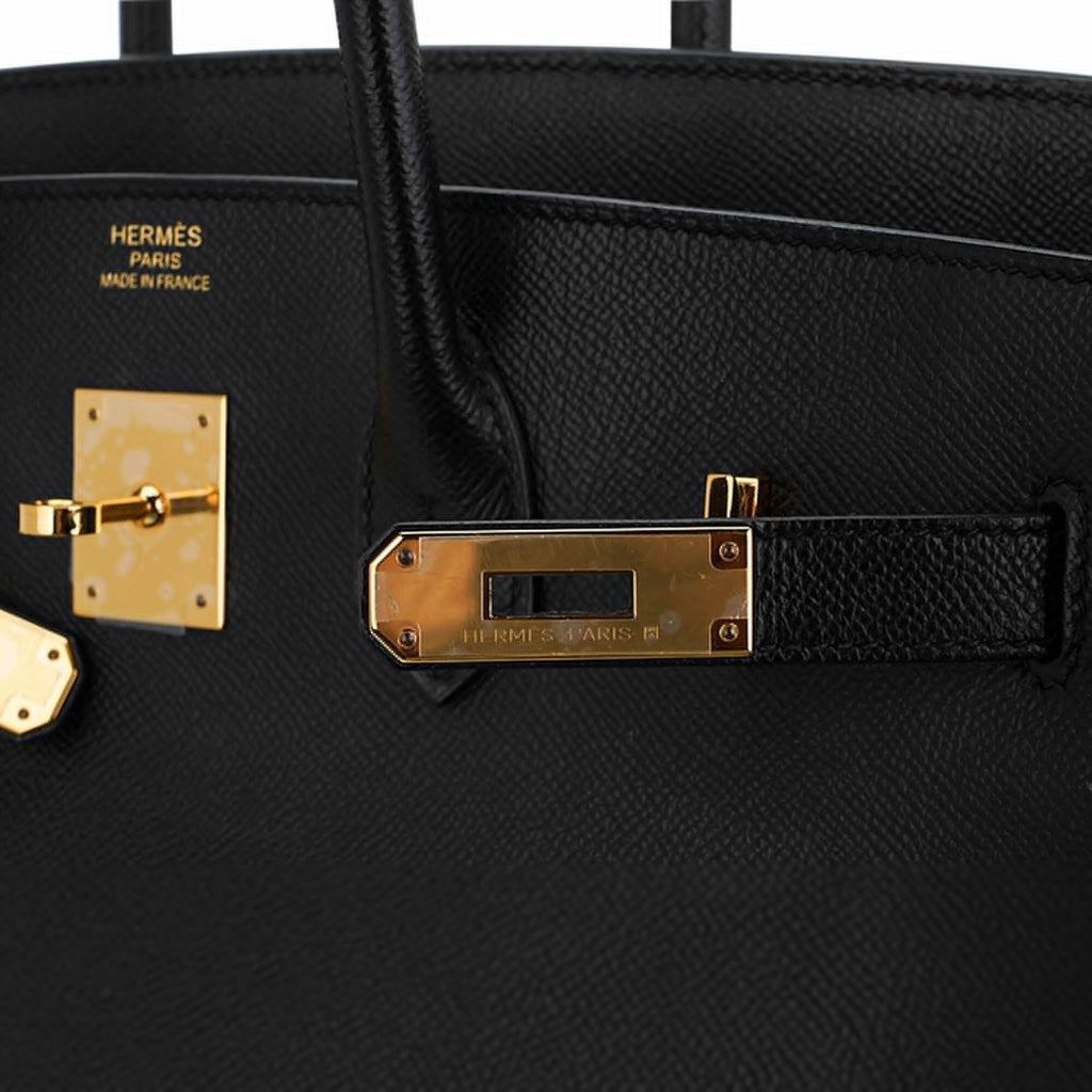 Birkin 35 Bag Black Epsom Leather with Gold Hardware