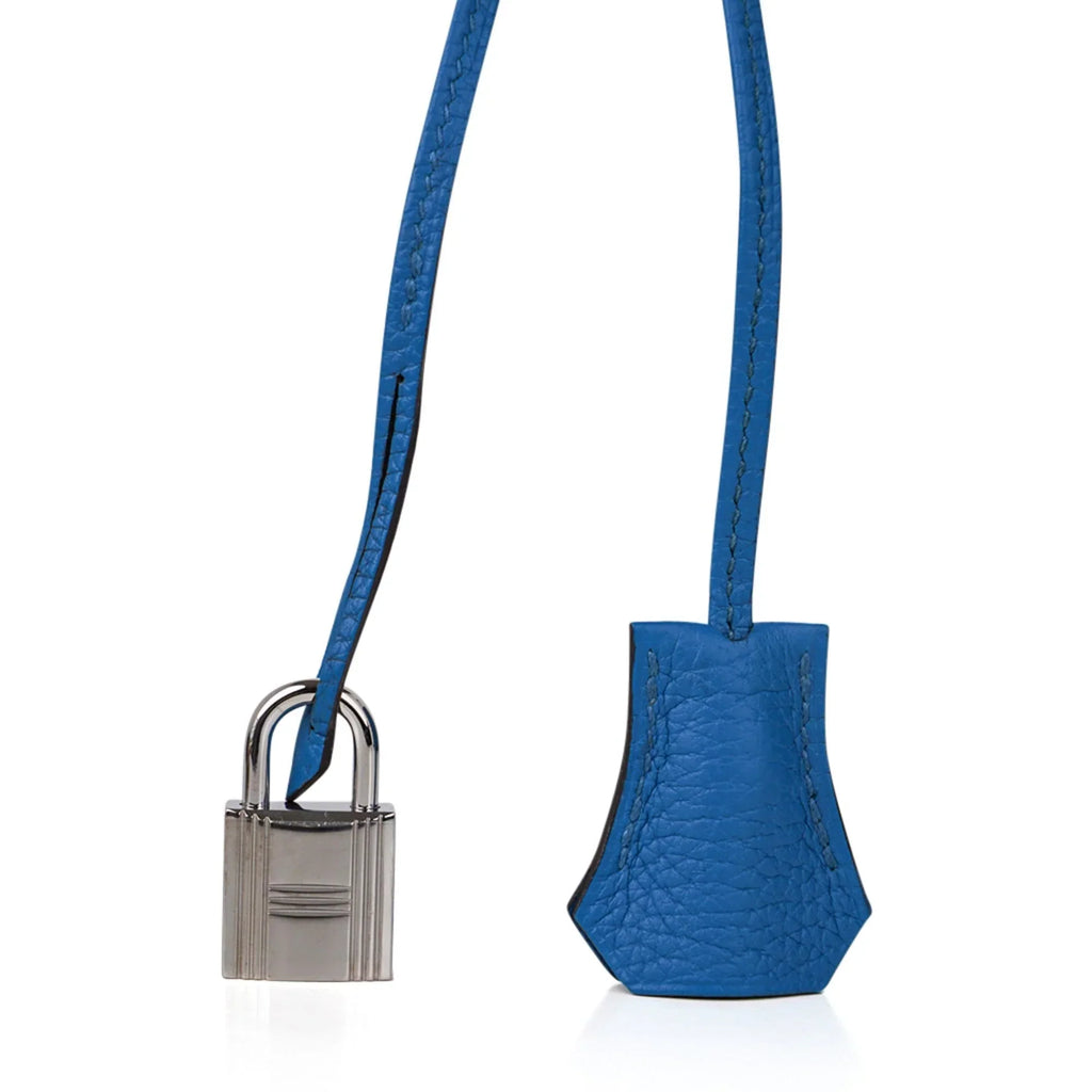 Birkin 35 Bag Rich Blue Izmir Clemence Palladium
