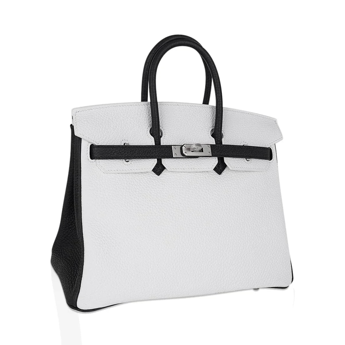 Birkin HSS 25 Bag White w/ Black Brushed Palladium Hardware