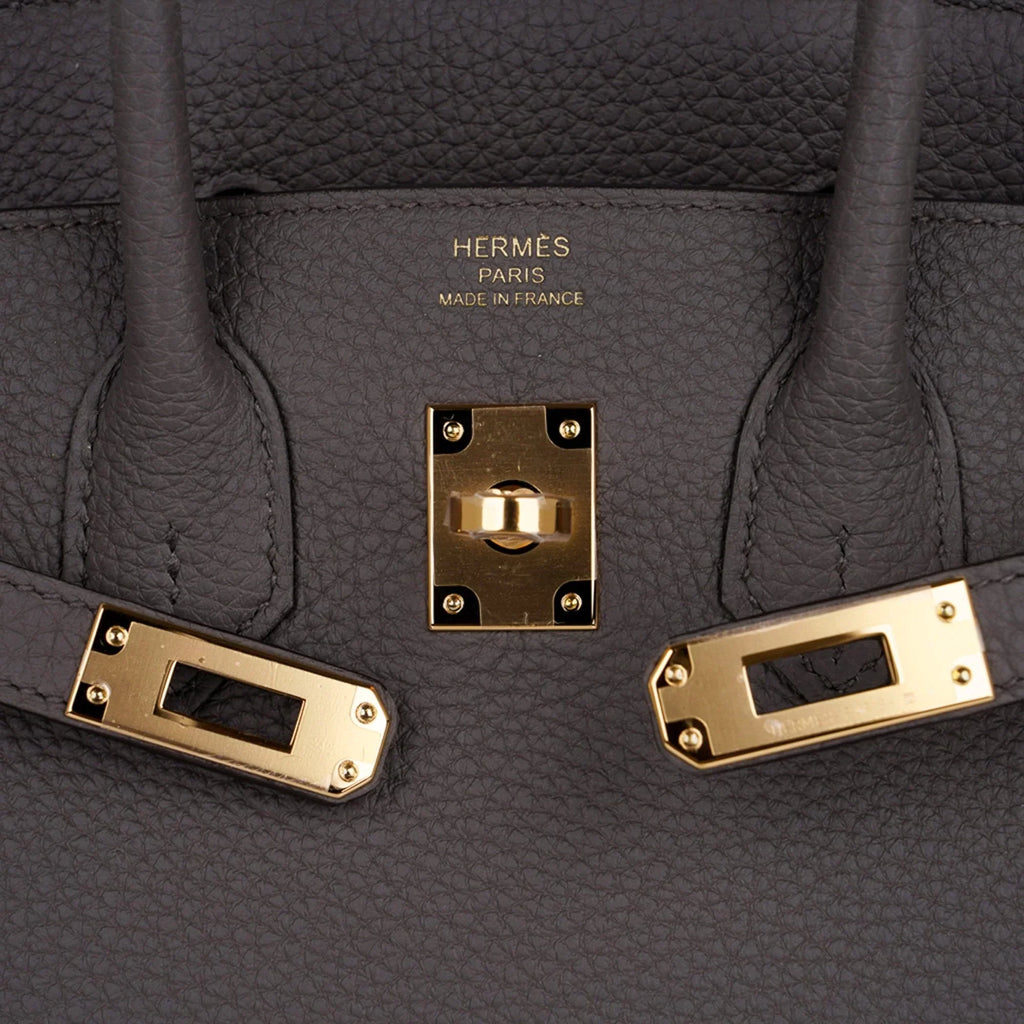 Birkin 25 Bag Etain Gold Hardware Togo Leather New w/Box