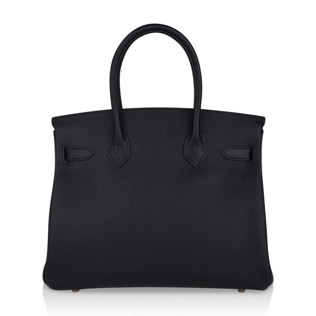Birkin 30 Bag Black Gold Hardware Epsom Leather New w/ Box