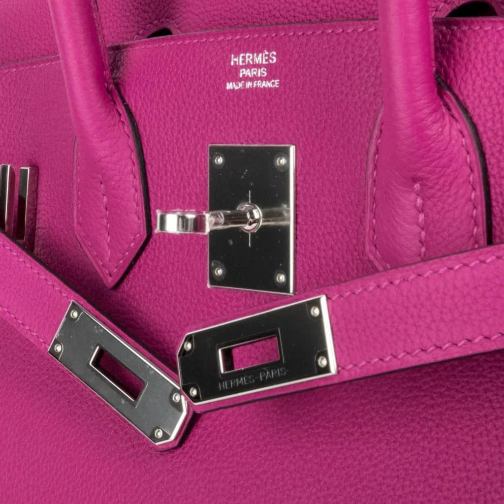 Birkin 30 Bag Rose Pourpre Pink Togo Palladium