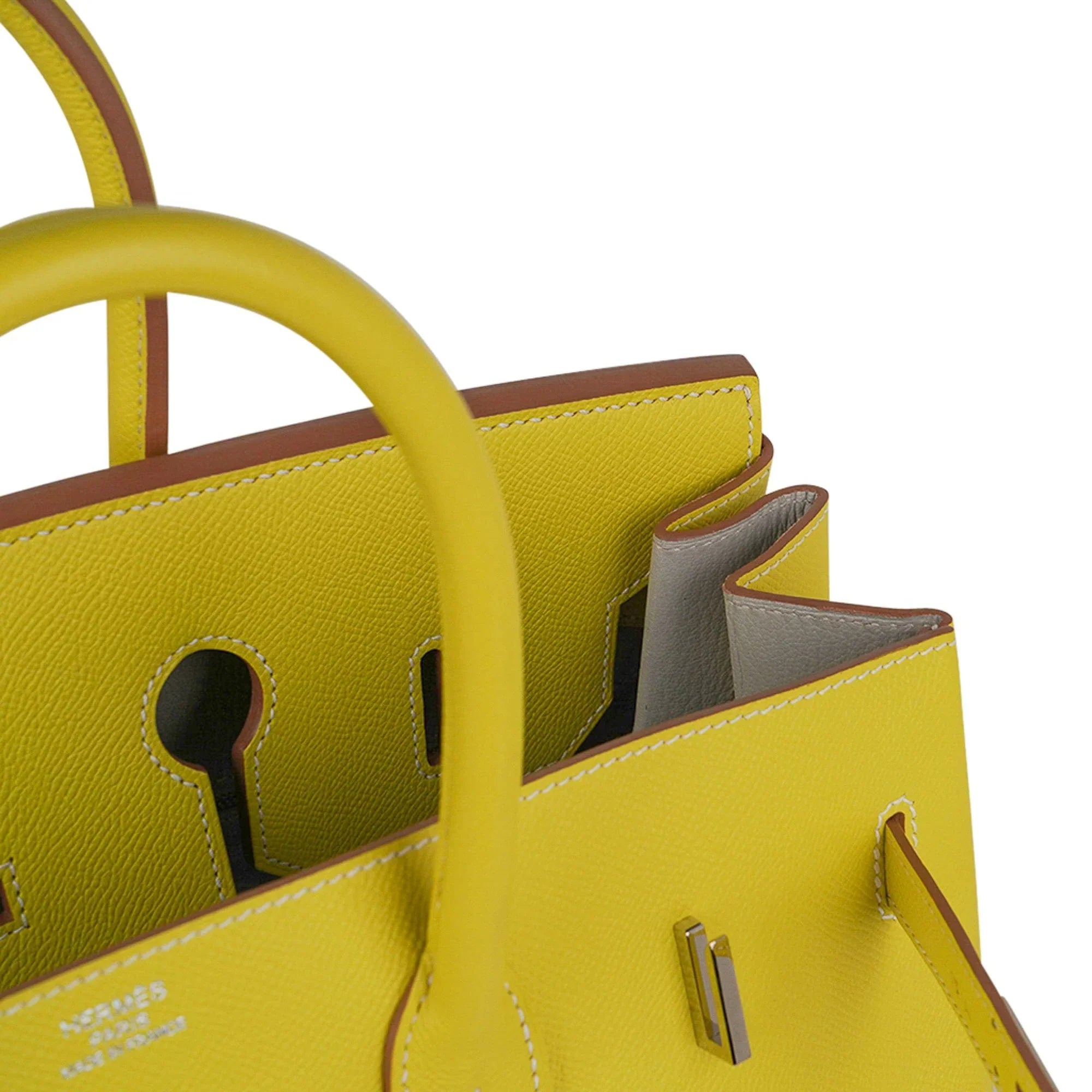 Birkin 35 Lime Candy Limited Edition Bag Epsom Palladium