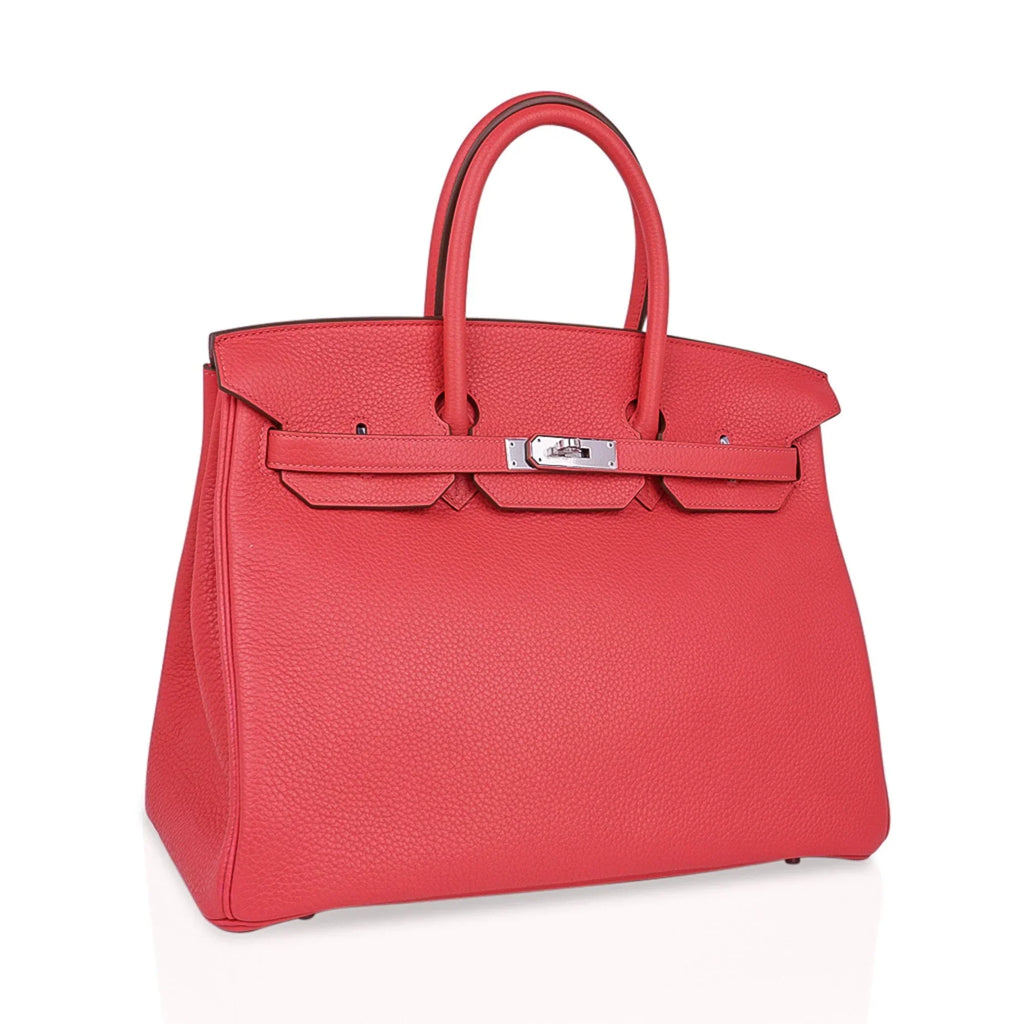 Birkin 35 Bag Rose Jaipur Clemence Leather with Palladium Hardware