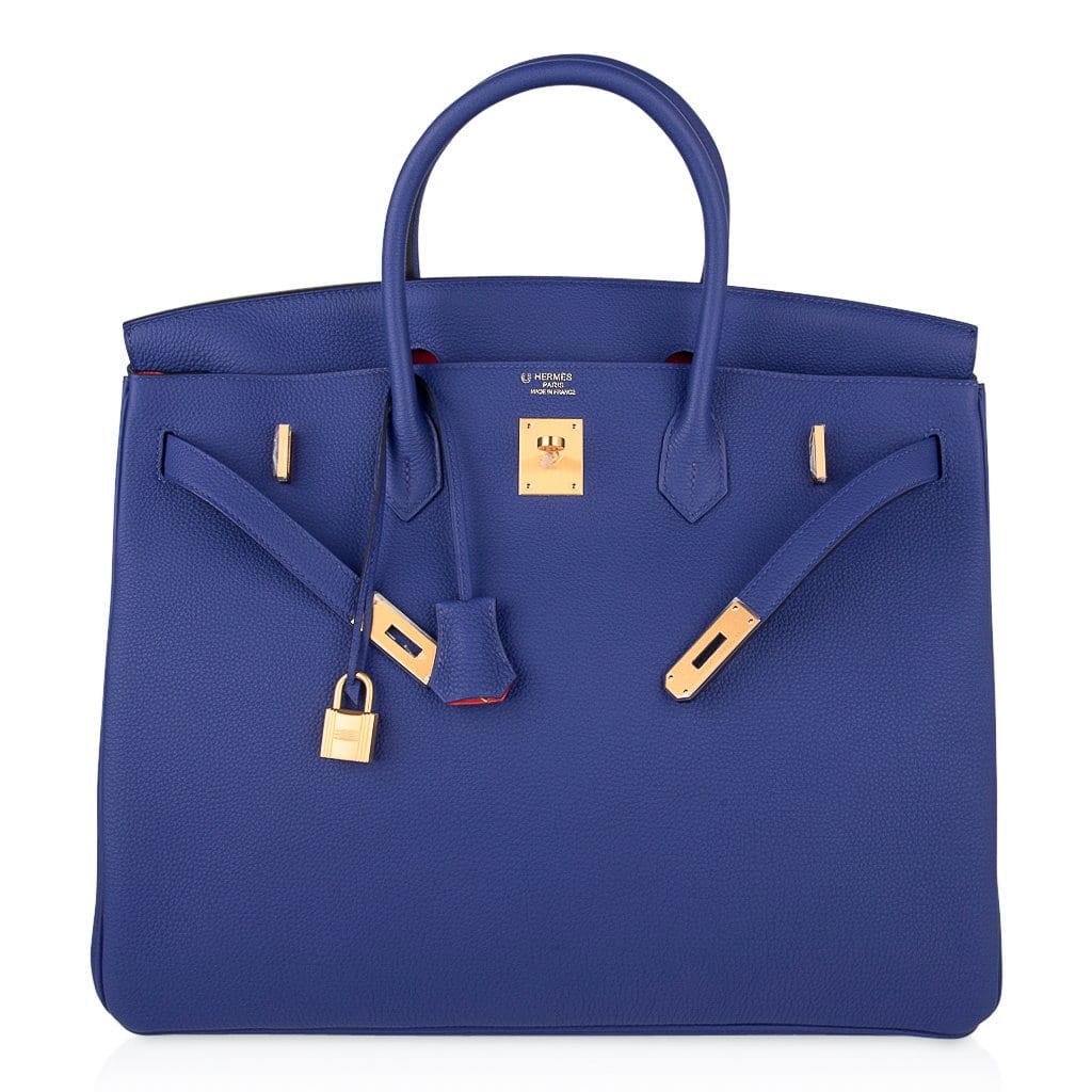 Birkin HSS 40 Bag Electric Blue / Rose Jaipur Brushed Gold Hardware