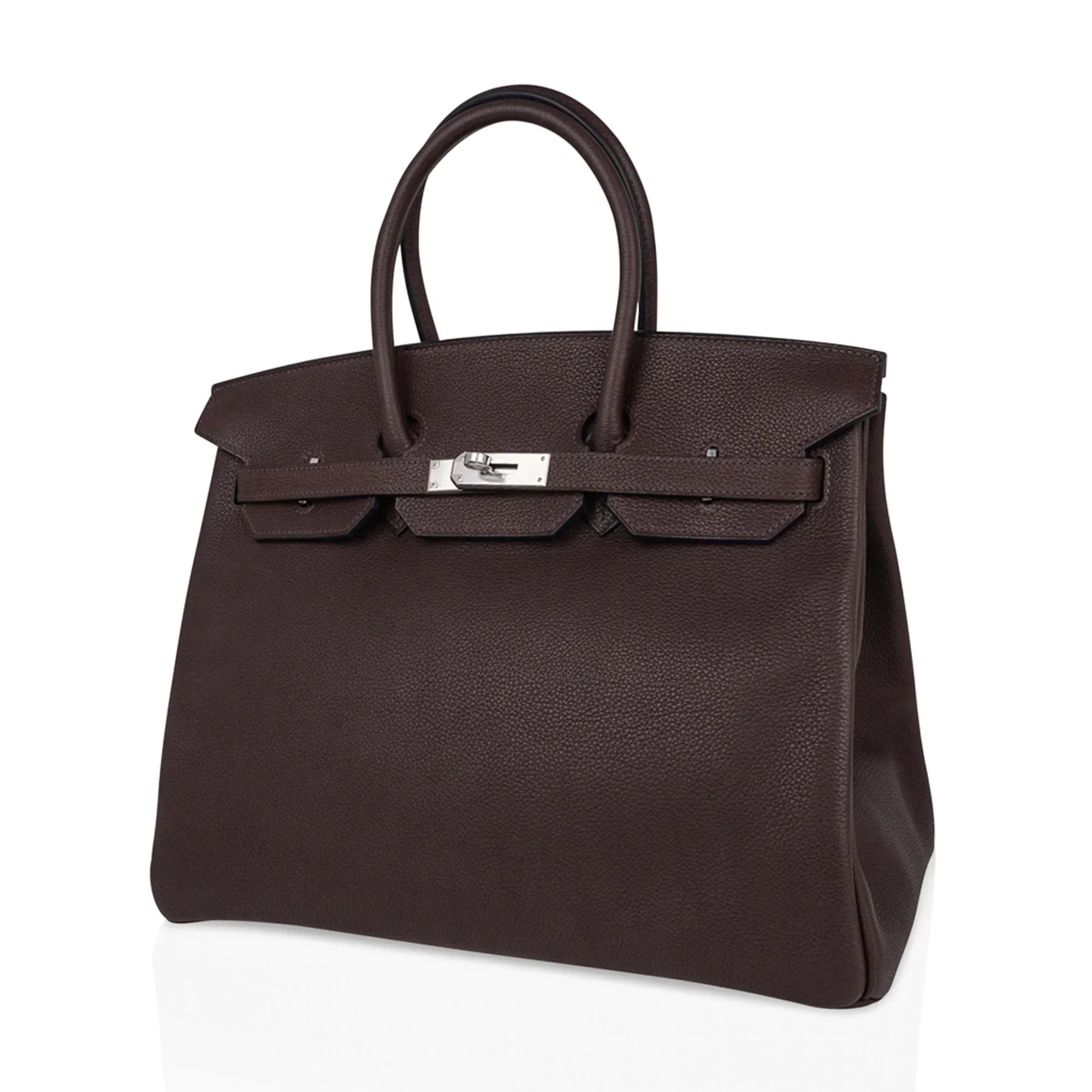 Birkin 35 Bag Ebene Barenia Faubourg Leather with Palladium Hardware
