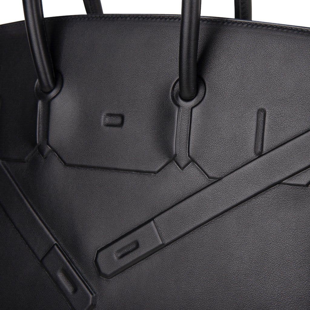 Shadow Birkin 35 Bag Limited Edition Black Swift Leather New