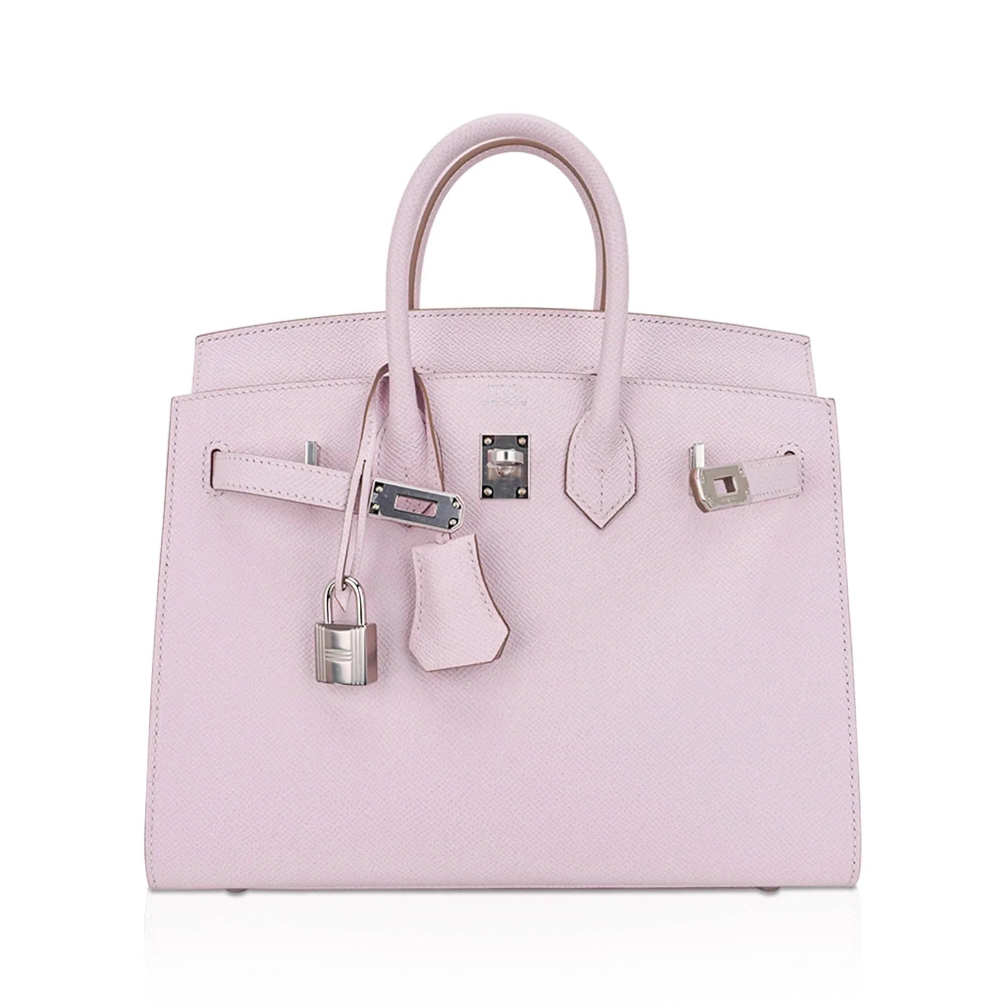 Birkin 25 Bag Sellier Mauve Pale Epsom Leather with Palladium Hardware