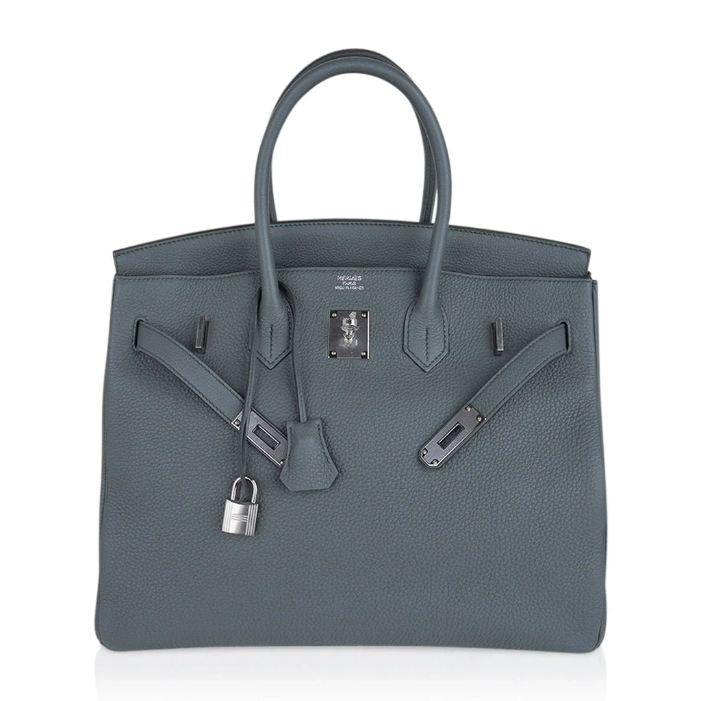 Birkin 35 Bag Vert Amande Togo Leather with Palladium Hardware
