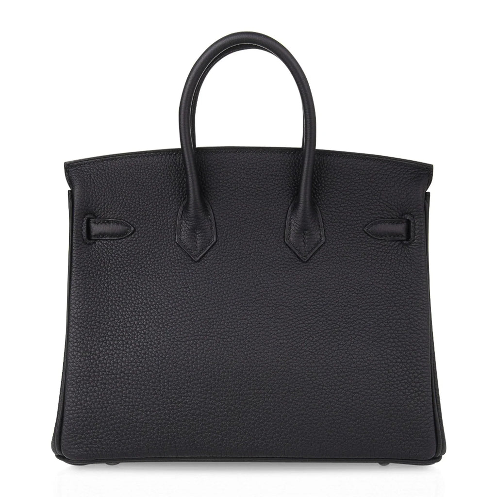Birkin 25 Bag Black Palladium Hardware Togo Leather