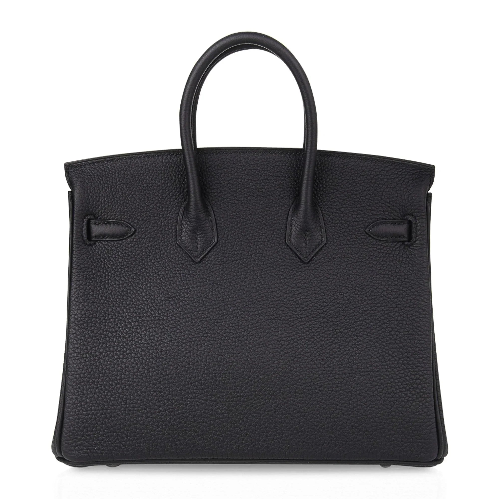 Birkin 25 Bag Black Palladium Hardware Togo Leather