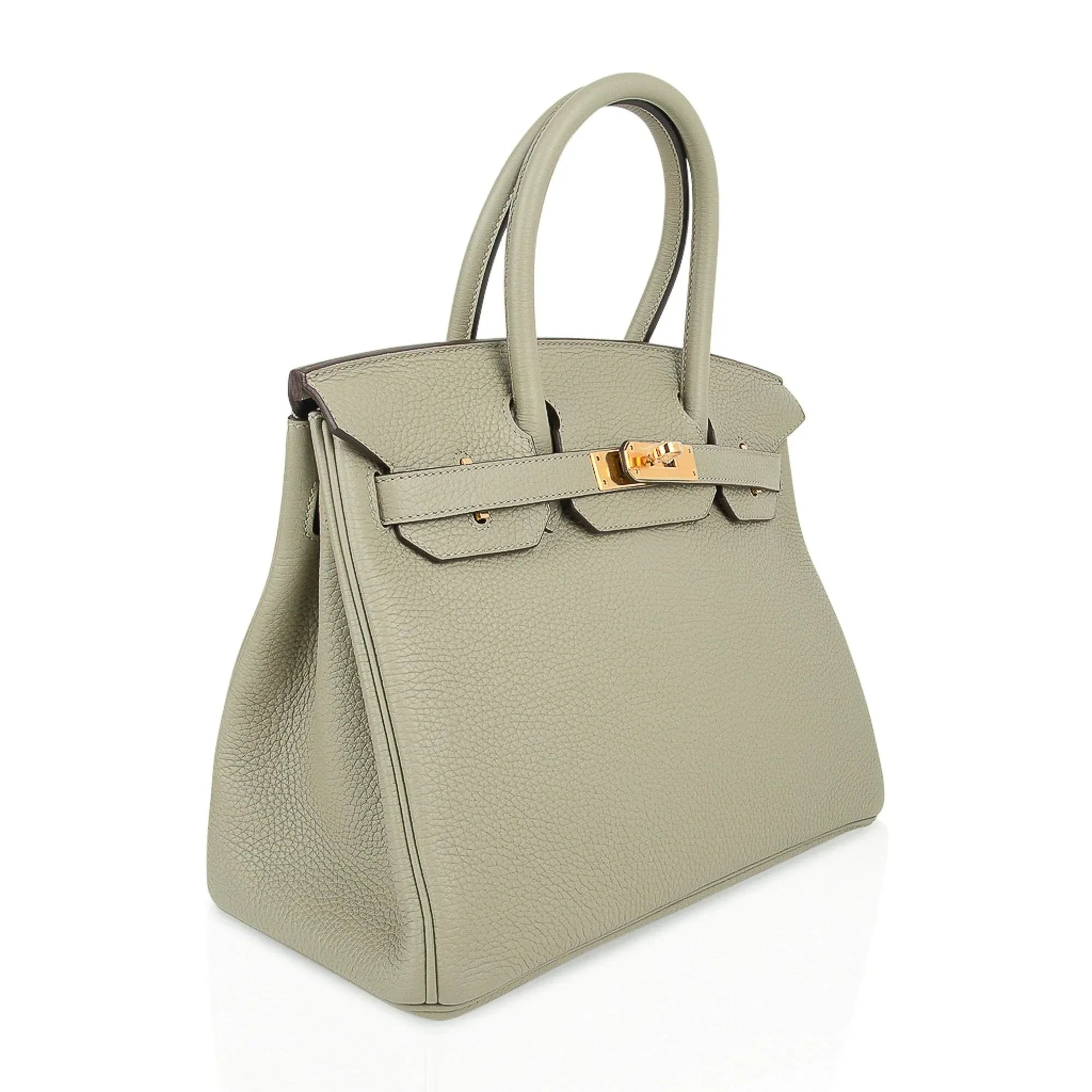 Birkin 30 Bag Sage (Sauge) Clemence Leather Gold Hardware