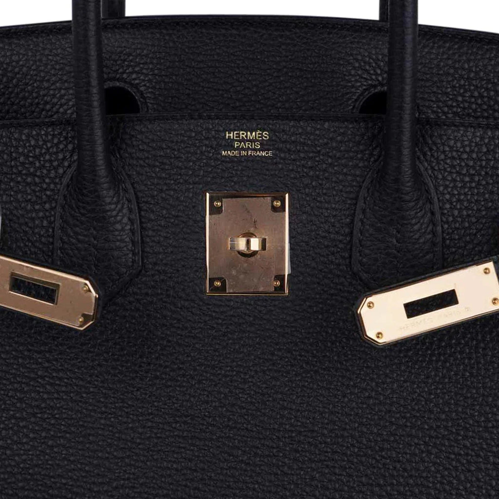 Birkin 30 Bag Black Togo Leather with Rose Gold Hardware